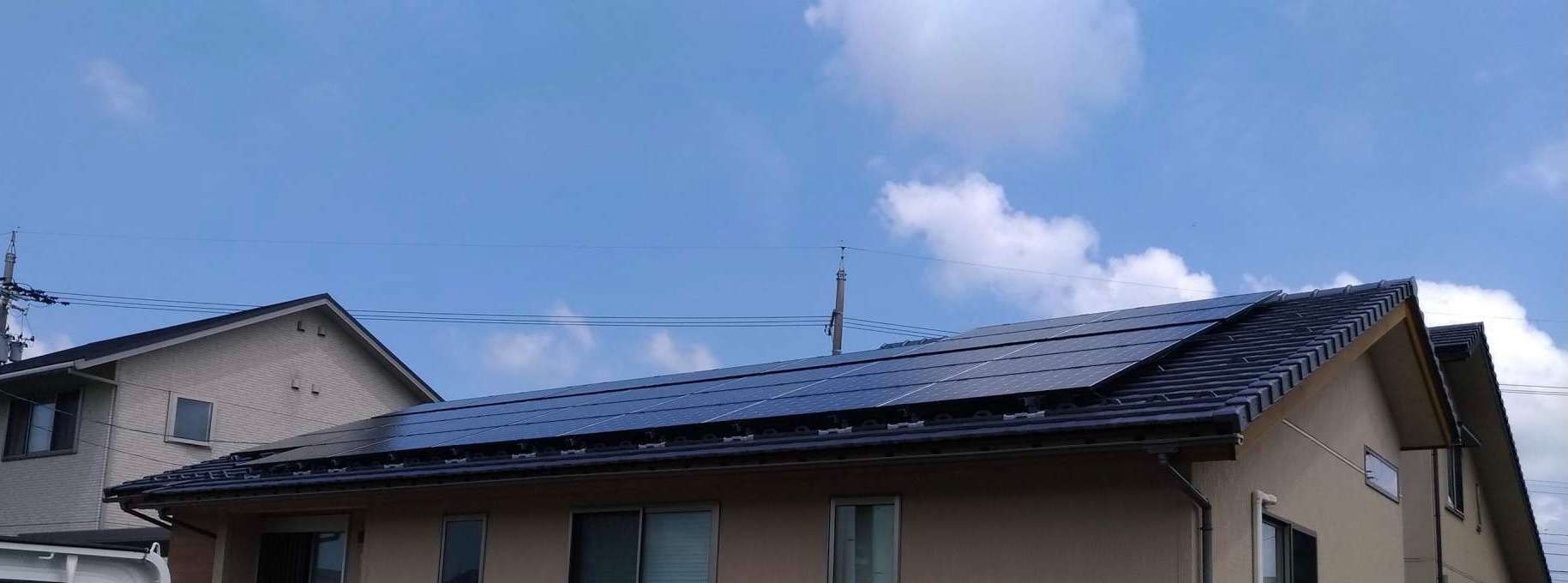 太陽光発電工事・一般住宅平屋建て（石川県河北郡）