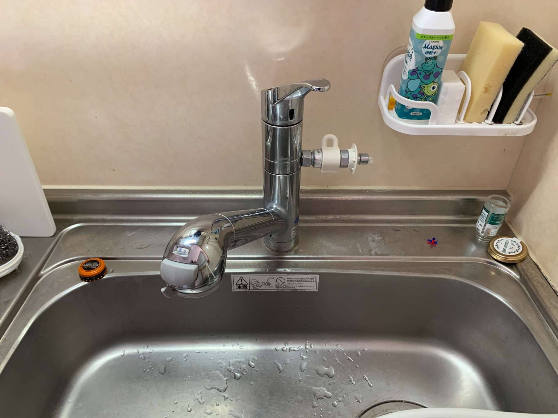 台所ワンホール水栓の食洗機分岐水栓取り付け（石川県のアパート）