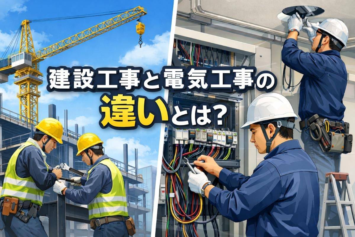 建設工事と電気工事の違いとは？必要な許可・資格・工事範囲を専門家が解説