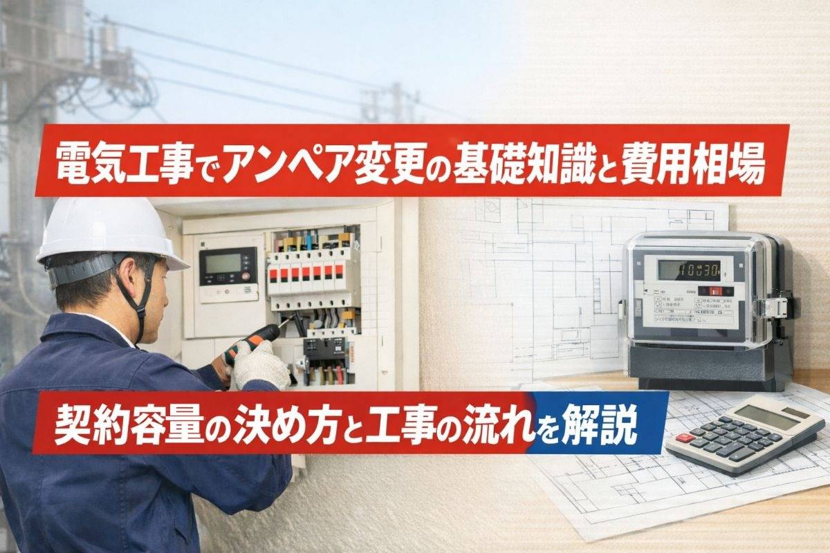 電気工事でアンペア変更の基礎知識と費用相場｜契約容量の決め方と工事の流れを解説